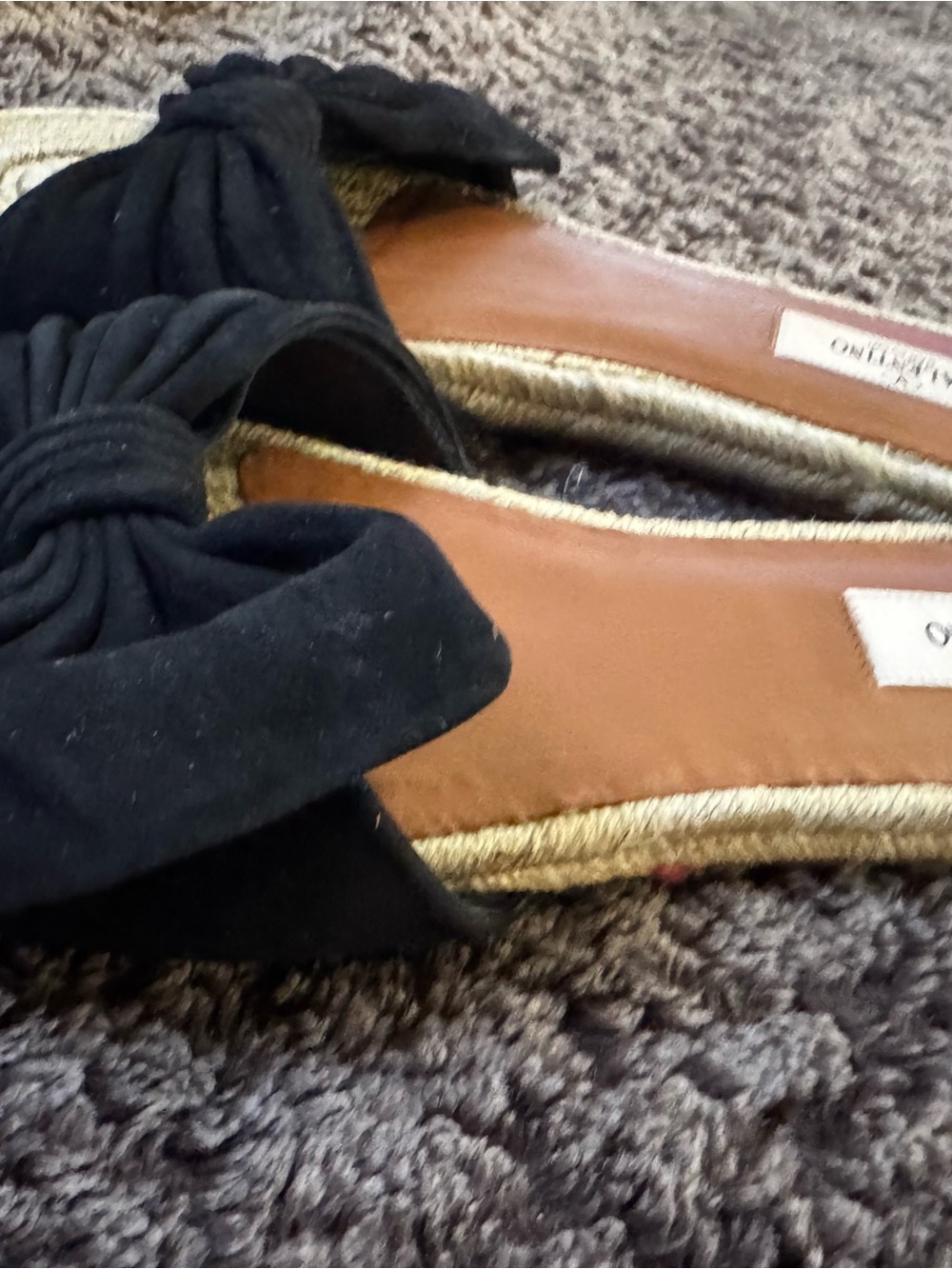 Valentino Garavani Black Bow Espadrille Slides - Picture 3 of 4
